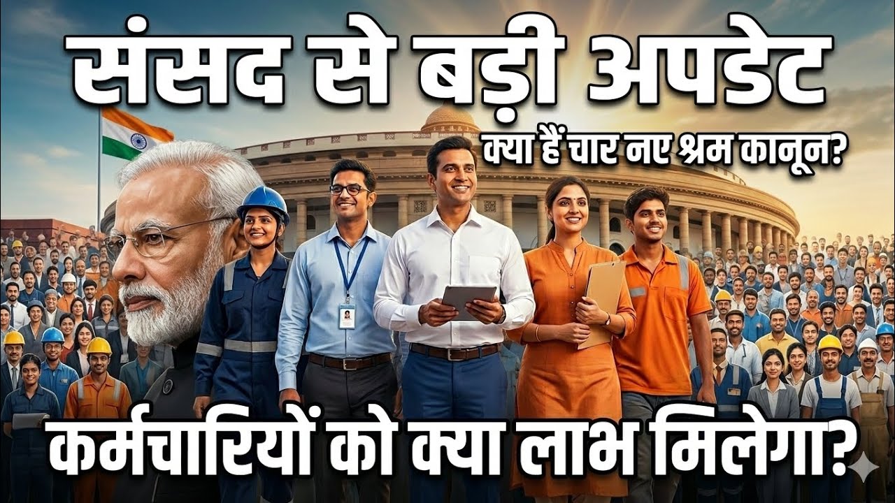 Big Update || 4 नये श्रम कानून को लेकर संसद से बड़ी अपडेट श्रम मंत्री जी का बड़ा बयान