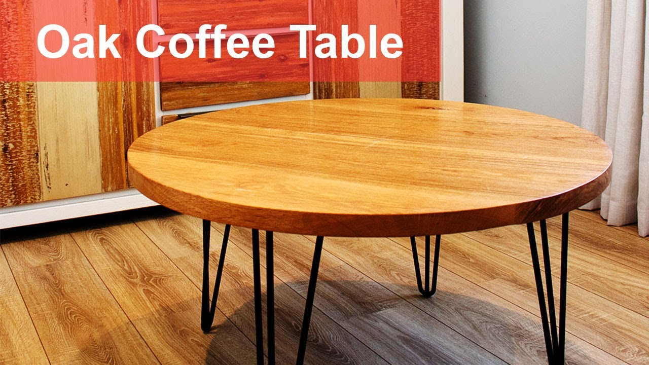 Making  a Round Oak Coffee Table With Hair Pin Legs