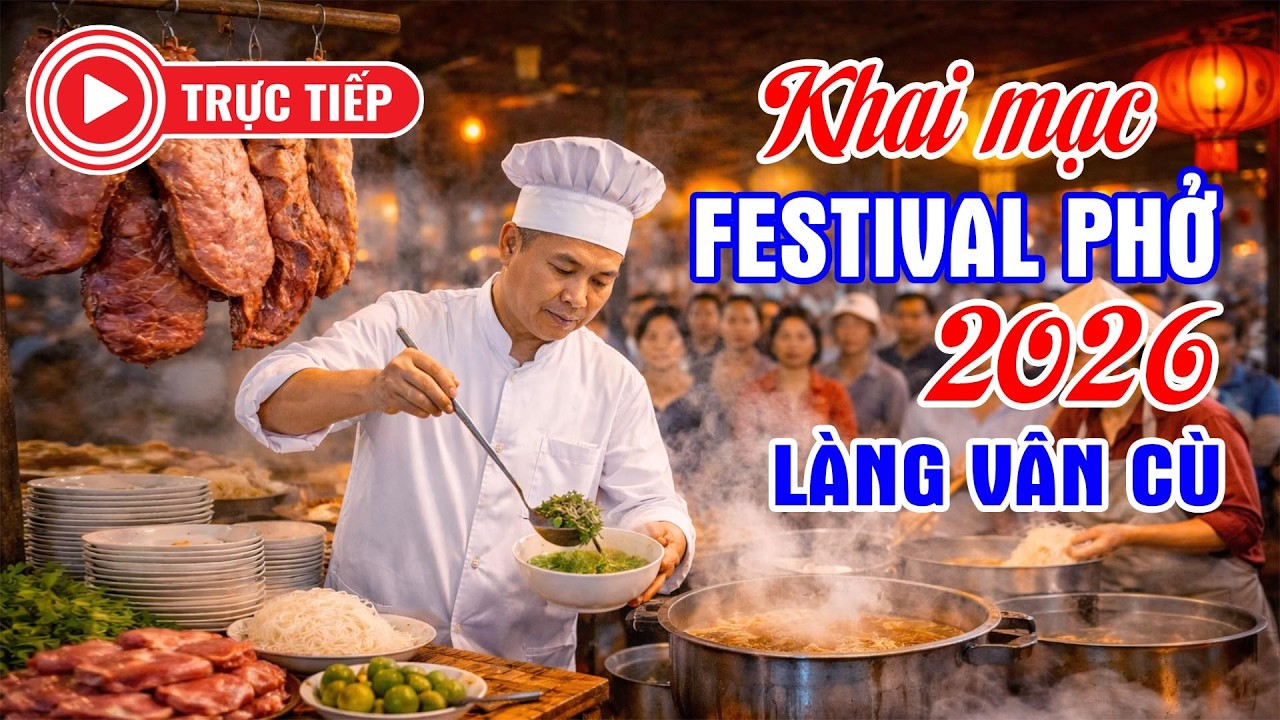 Trực Tiếp - Festival Phở 2026 - Về với đình làng Vân Cù mở trang di sản