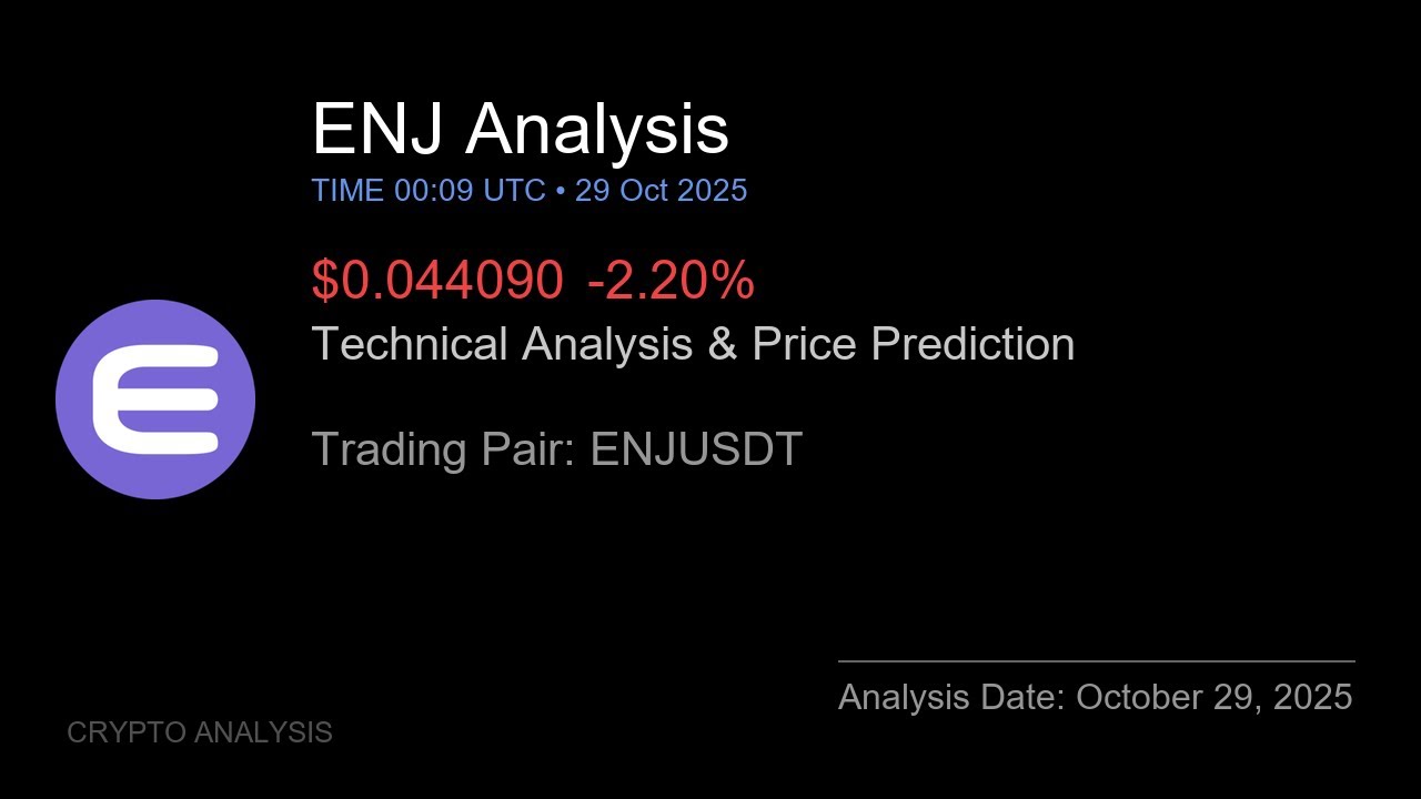 ENJ (ENJUSDT) Technical Analysis - Price Prediction & Buy or Sell October 29, 2025