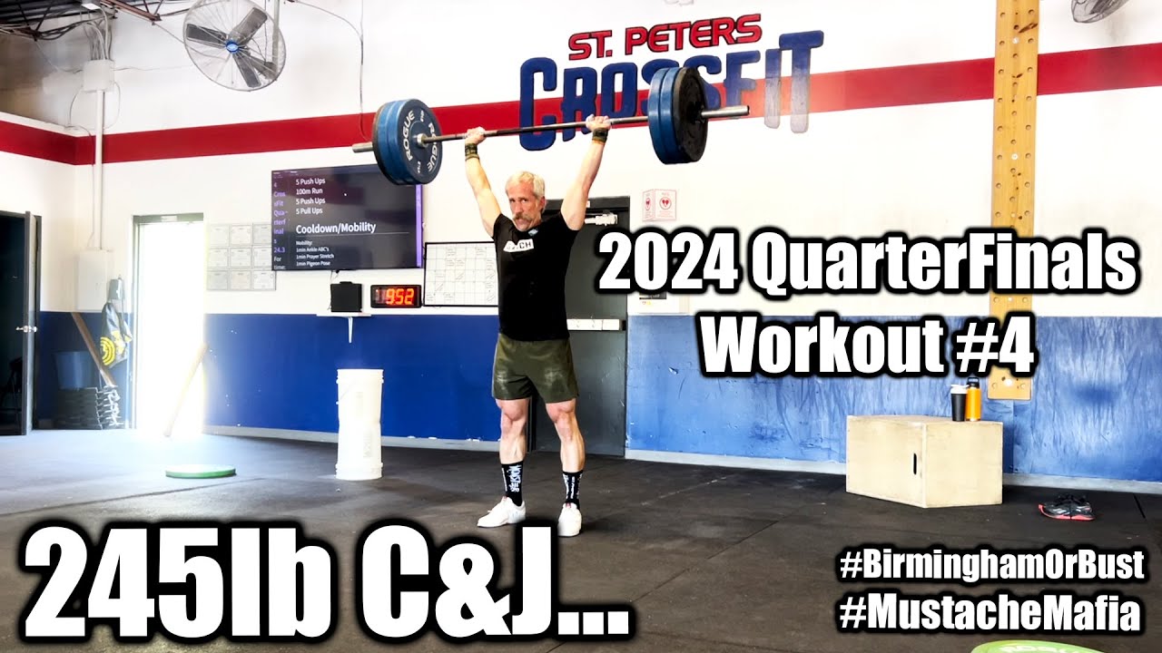 2024 CF Games QuarterFinals Workout #4 – ALL Barbell – my weakness! Can I handle 245?!?