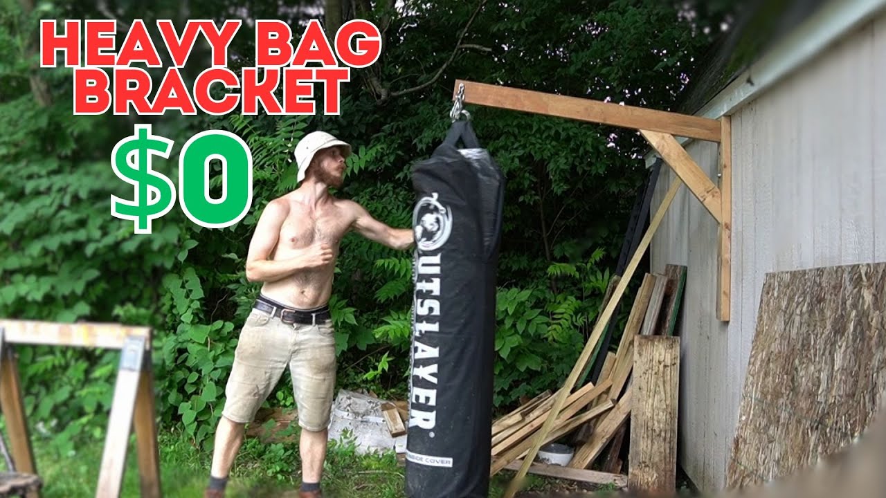 DIY bracket to hold boxing heavy bag