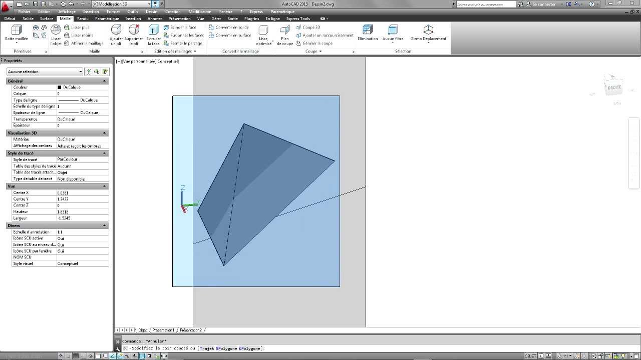 Autodesk Autocad : Plan de coupe