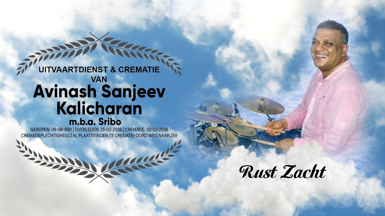 Livestream: Uitvaartdienst en Crematie van Avinash Sanjeev Kalicharan m.b.a. Sribo || 02.03.2026