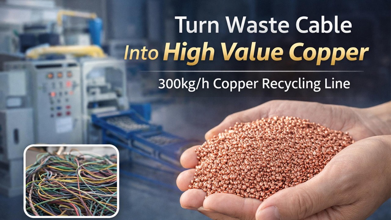300 kg/h Copper Wire Granulator | High Recovery Scrap Cable Recycling Line
