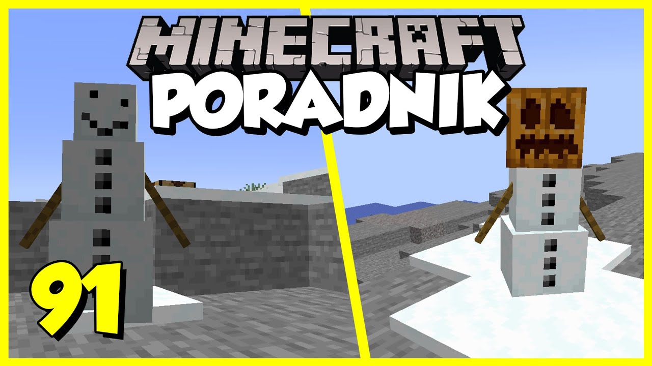 Minecraft Poradnik #091 - śnieżny golem (bałwan) i farma śniegu | Minecraft 1.18 Survival