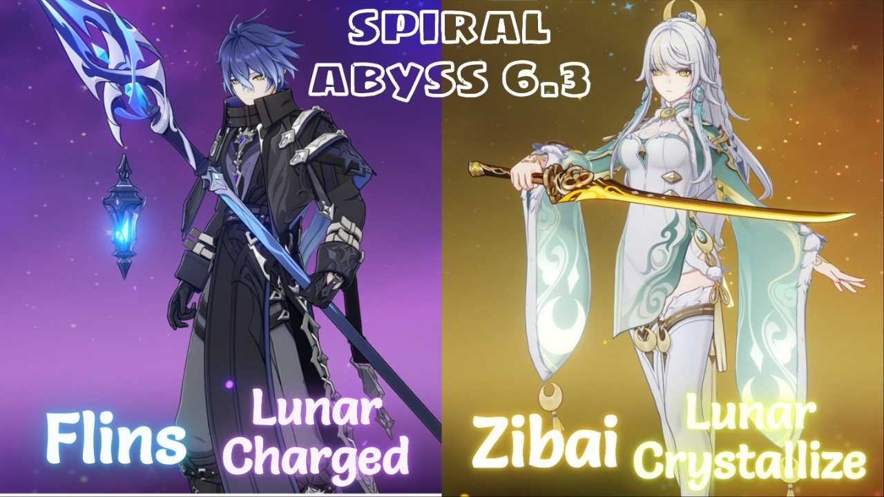 C0 Flins Lunar-charged & C1 Zibai Lunar-crystallize | Spiral Abyss 6.3 | Genshin impact