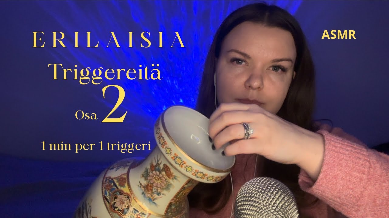 ASMR SUOMI 🌸 Erilaisia triggereitä, osa 2, vähemmän puhetta, enemmän ääniä