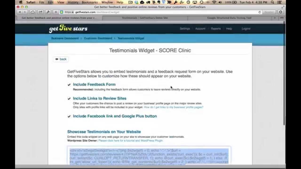 Setup #4   Adding Testimonials To Your Website