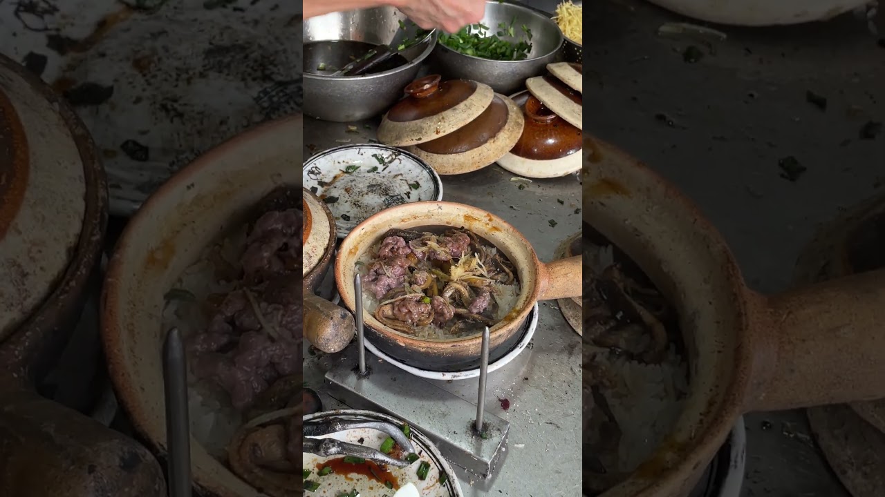 中国传统美食-柴火煲仔饭的做法教程 Traditional Chinese Cuisine - Chai Hot Pot Rice Tutorial #streetfood #food #街头美食