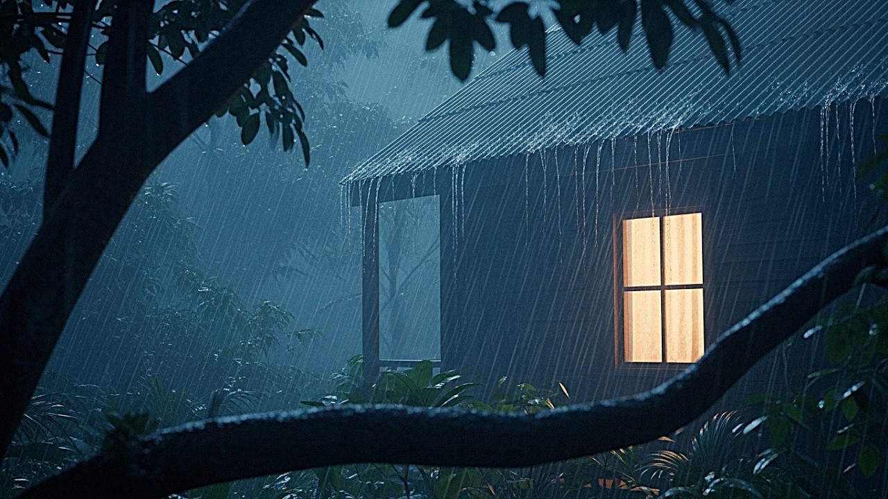 Extreme Rain Sounds for Sleeping Fast 🌙 Tin Roof Storm for Insomnia (8 Hours)
