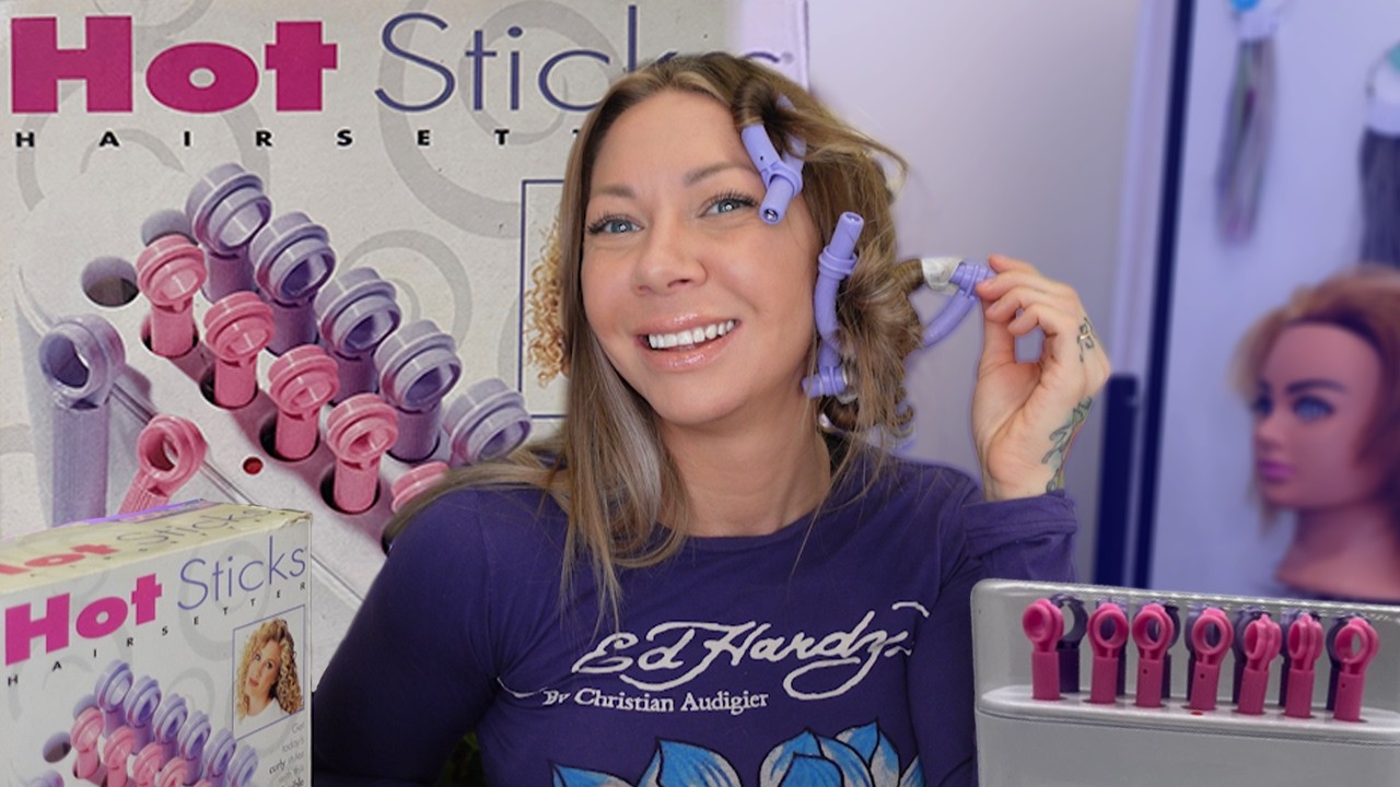 testing 1997 HOT STICKS hair curlers