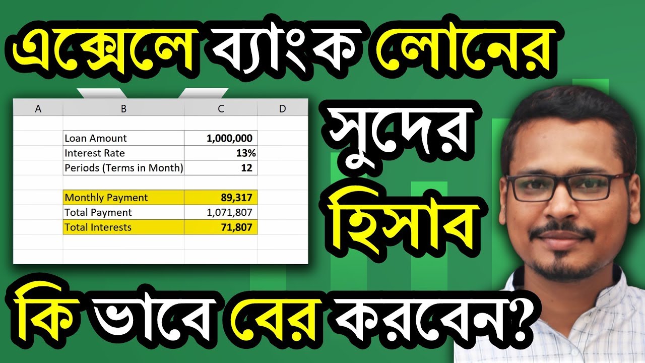 💥 এক্সেলে ব্যাংক লোনের হিসাব করুন ! How To Calculate Bank Loan Interest In Excel