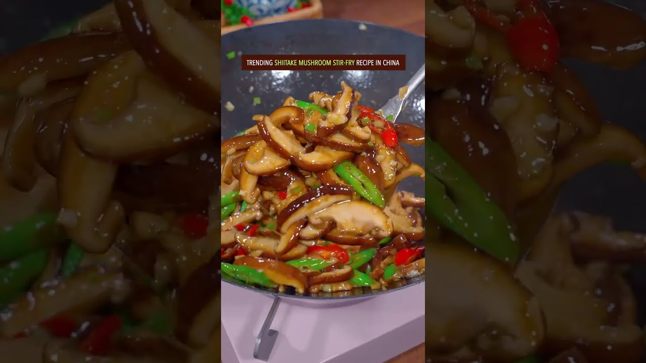 EASY SHIITAKE MUSHROOM STIR-FRY RECIPE #chinesefood #vegetarian #recipe #cooking #mushroom
