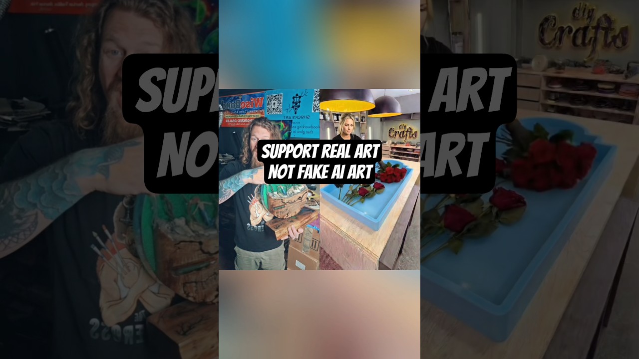 are you gonna support a real artists work, or AI fake art? #artist #ai #support