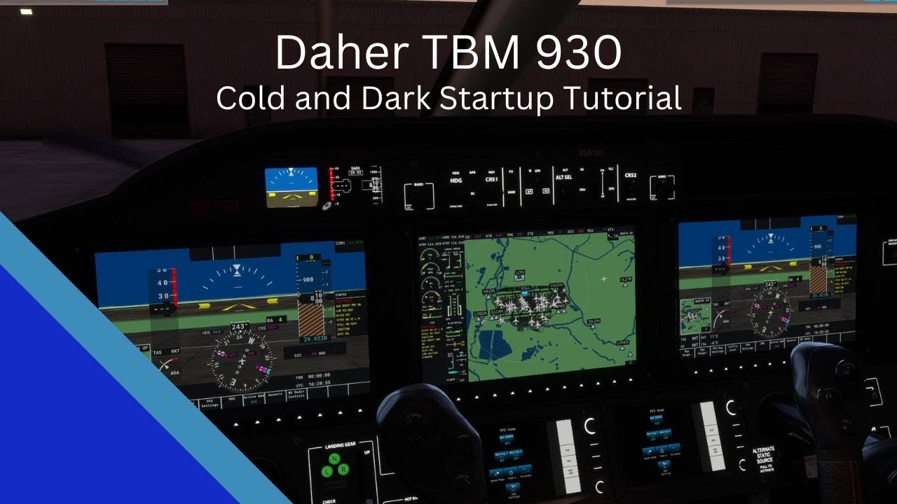 Daher TBM 930 Cold and Dark startup tutorial (MSFS 2020 tutorial)