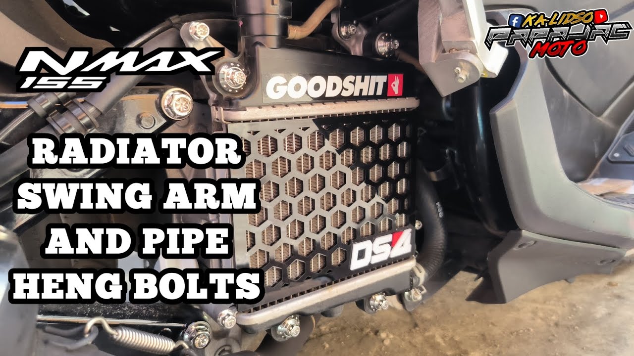 NMAX 155 RADIATOR/ SWING ARM/ PIPE / HENG WHITE BOLTS / DS4 ACRYLIC RAD COVER/ PAPAJAC MOTO