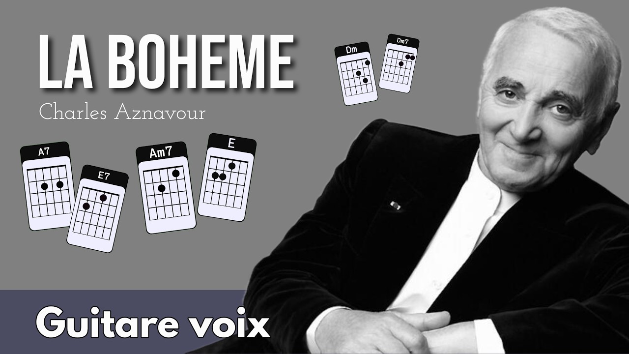 La Bohème - Charles Aznavour cover Guitare et Voix avec les accords #acoustique