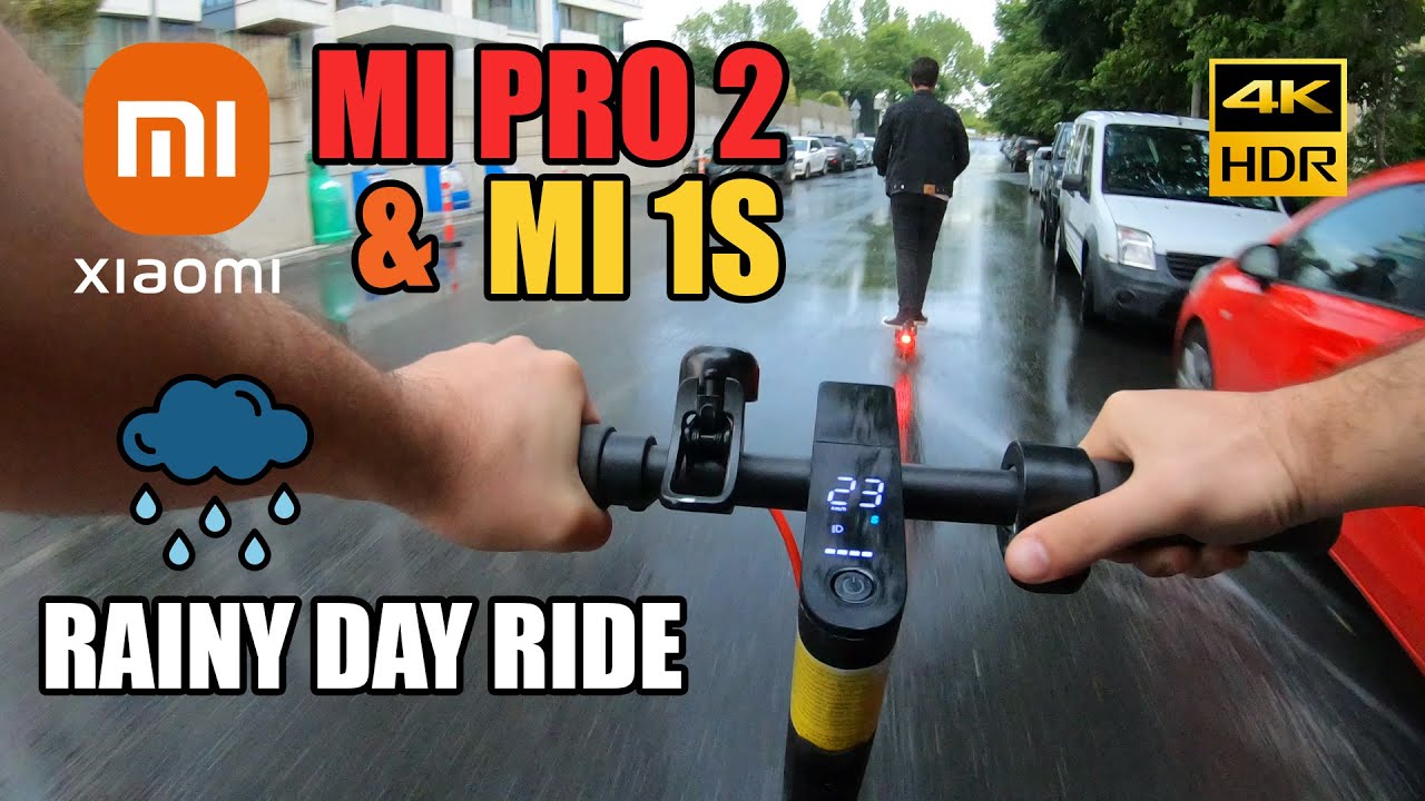 Xiaomi Mi Pro 2 & Mi 1S Electric Scooter - Istanbul Rainy Day Ride (Environment Sound Only) 4K
