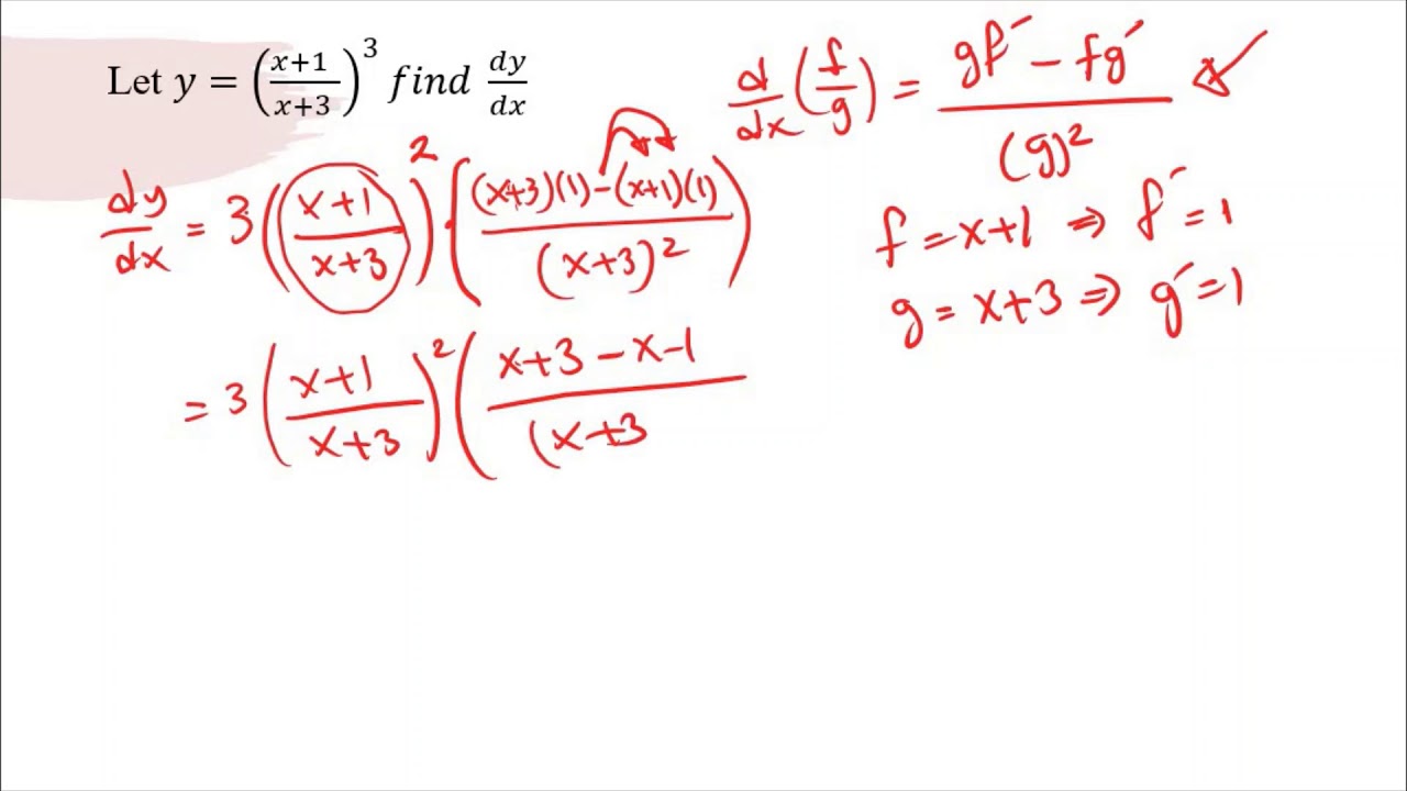 The Chain Rule Combined with the quotient rule