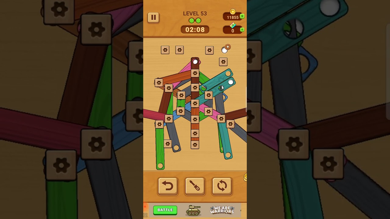 Woodle Level 53 - Wood Screw Puzzle Level 53