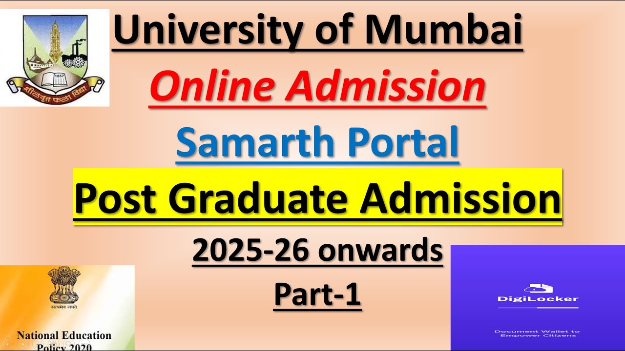 How to fill PG admission form on samarth portal | Step by Step Process | Mumbai University
