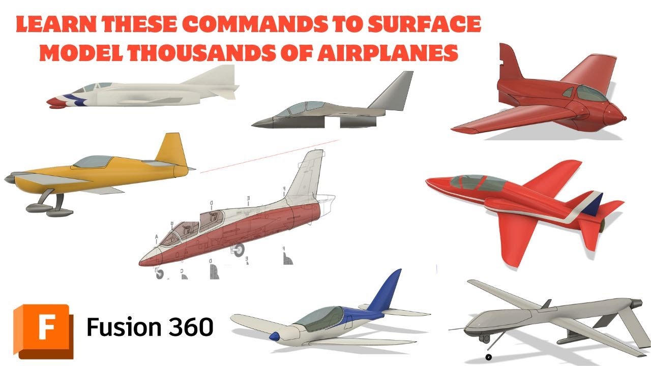 The only commands you need to know to surface model airplanes in Fusion 360/CAD