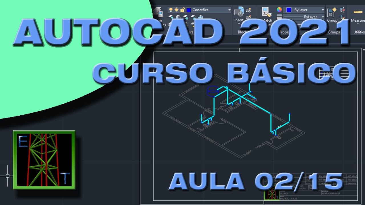 AutoCAD 2021 - Aula 02/15 - Curso Básico para iniciantes Comandos principais