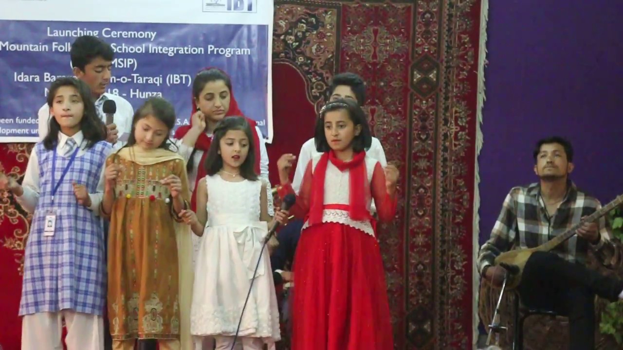 Students of Elysian School Gilgit sings an antheme of Gilgit Baltistan