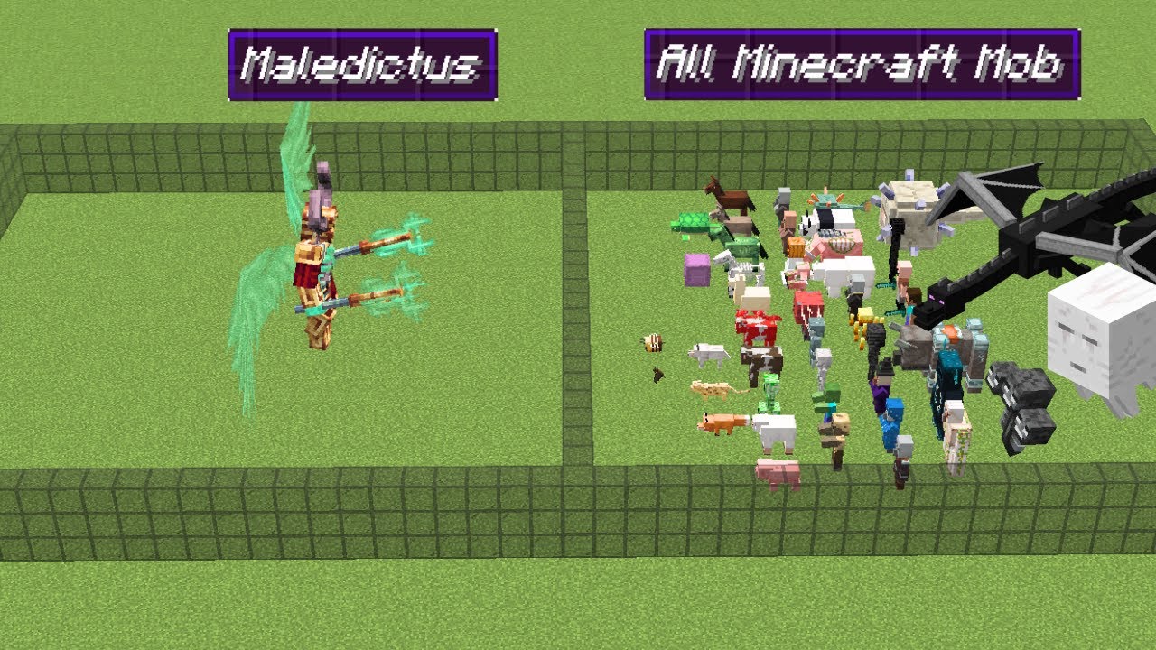maledictus vs all minecraft mobs x1000 | Minecraft Mob Battle