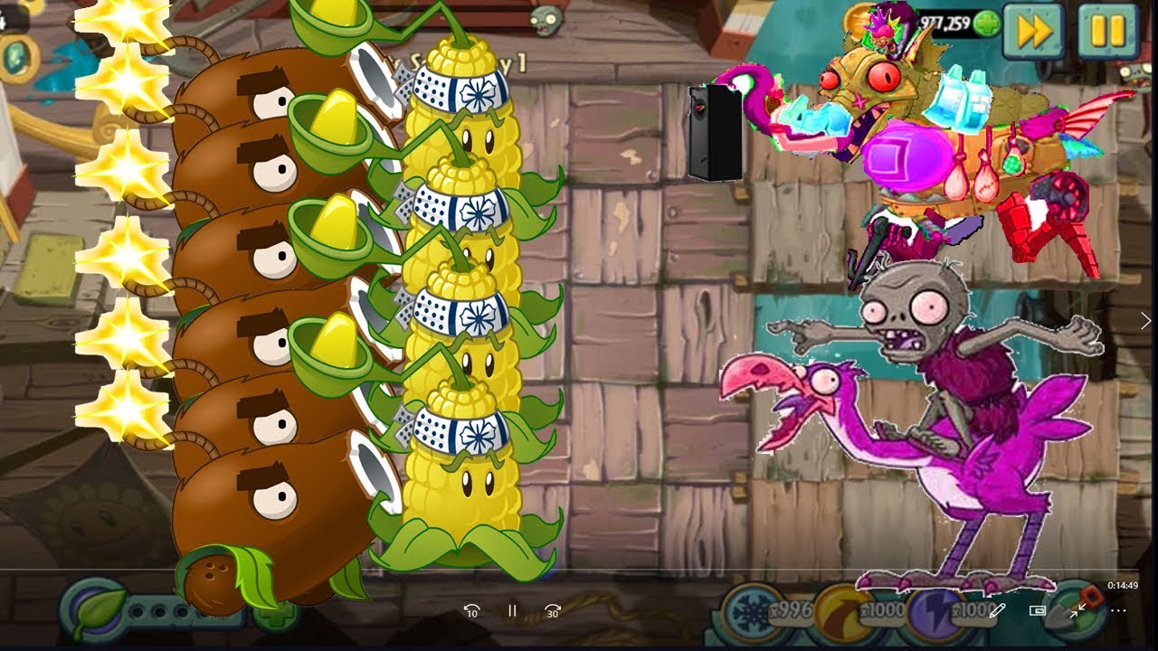 Plants vs Zombies 2 Battlez hack - Coconut Cannon vs all Zombies