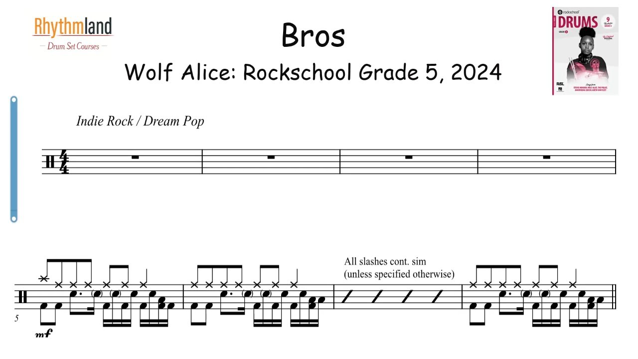'Bros' - Rockschool Grade 5 drums 2024