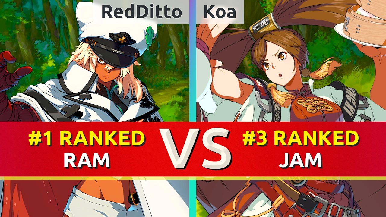 GGST ▰ RedDitto (#1 Ranked Ramlethal) vs Koa (#3 Ranked Jam). High Level Gameplay