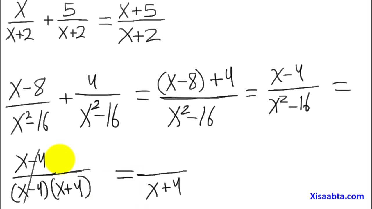 add rational or fractional expressions in somali part 1 qeybtii 1 - Somali Algebra 2