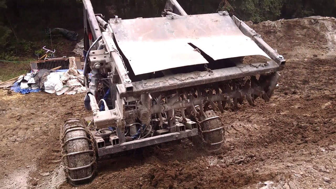 Soil pulverizer in action.