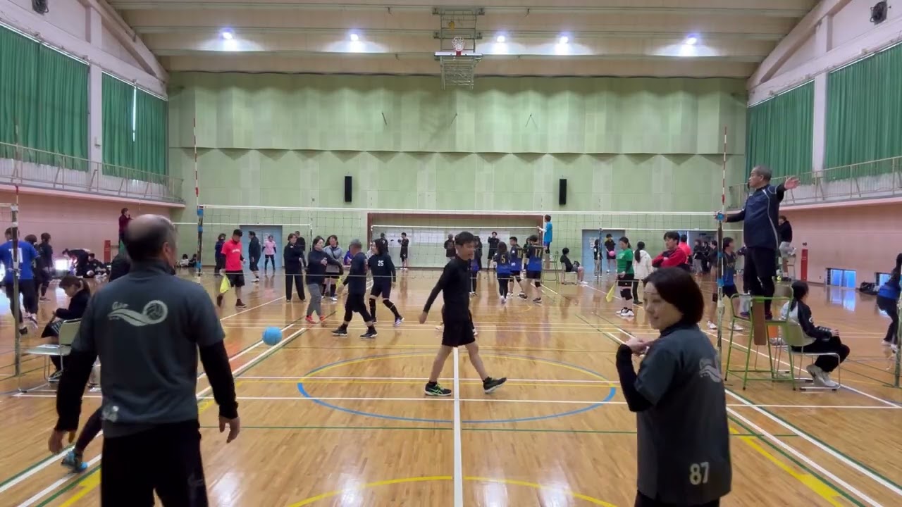 20260315大分由布市対ブラックＴさん①狭間体育館トリムＢ