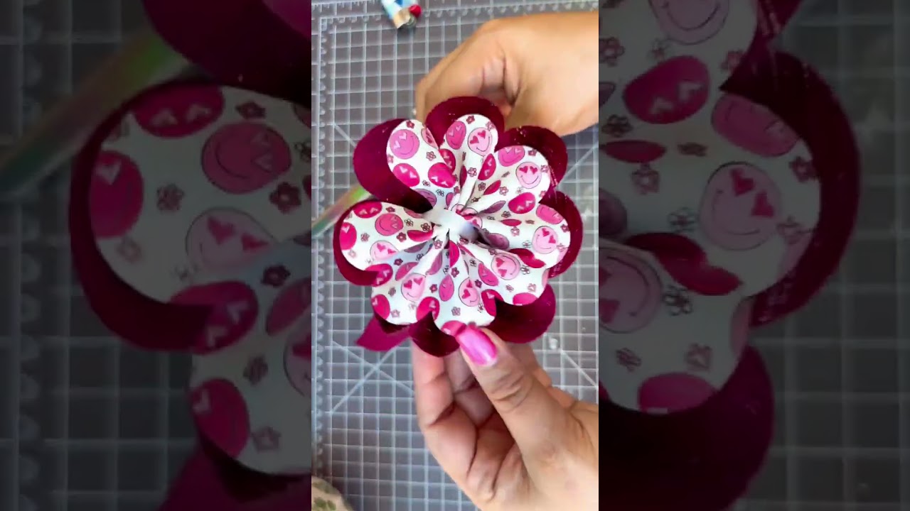 Here is the mayflower tutorial on a satin 1 in headband . Pink board is from Treto DIY #tutorials