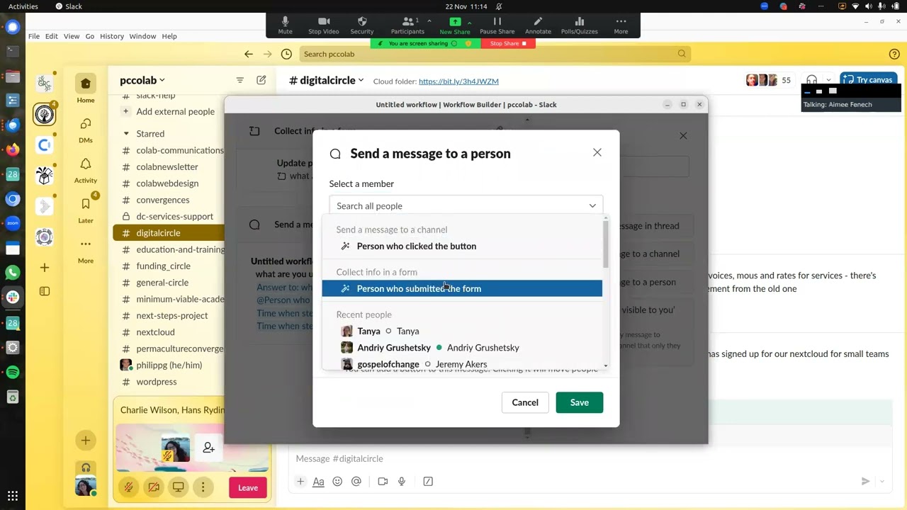 Slack Workflow Builder - Creating a workflow