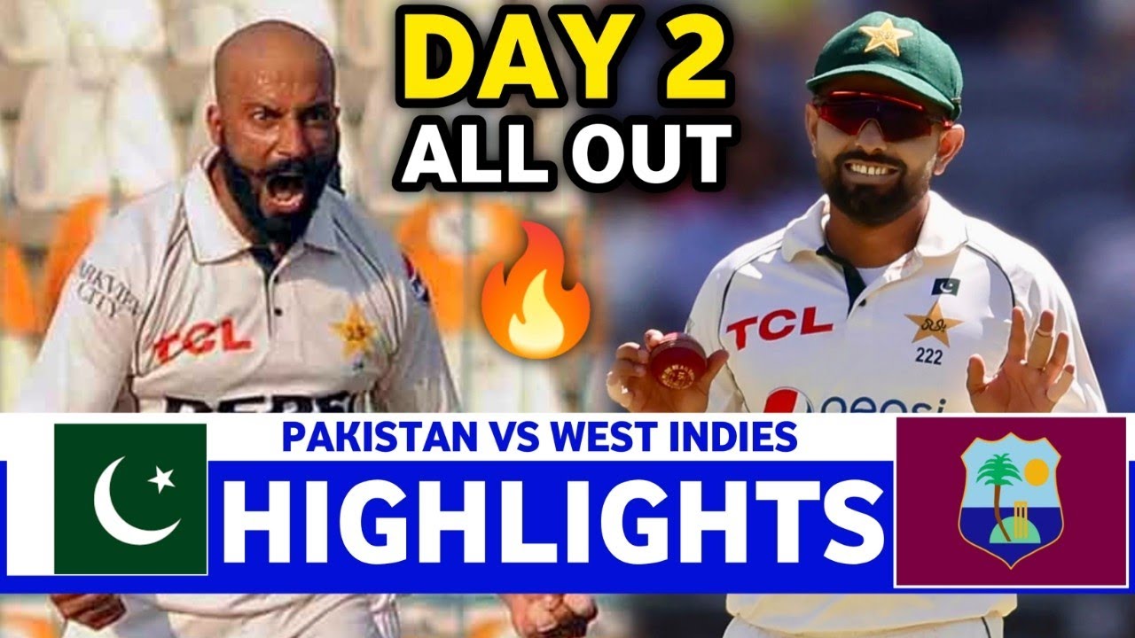 Pakistan vs West Indies 2nd Test Day 2 Highlights | PAK vs WI Highlight | Test Match Highlights 2026