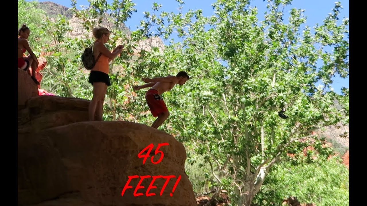 45 FOOT CLIFF JUMP AT SLIDE ROCK!