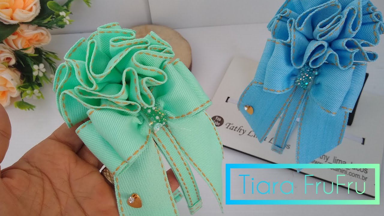 Tiara Flor+Laço Jeans E Qual O Valor De Venda!!! (Frufru)