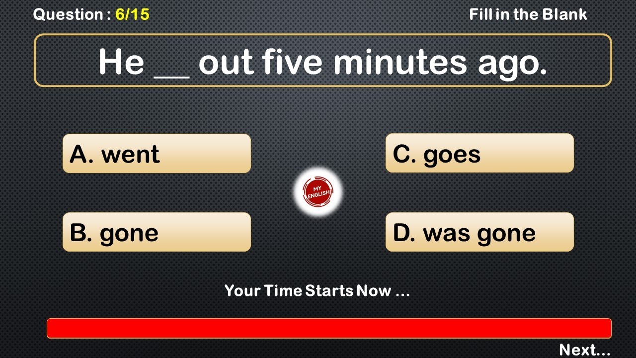 Past Tense Test I Tense in English Grammar