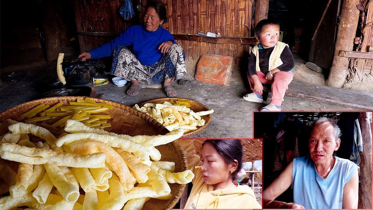 manjita & son Niyabung visited to jungle man's hut || Himalayan families ||