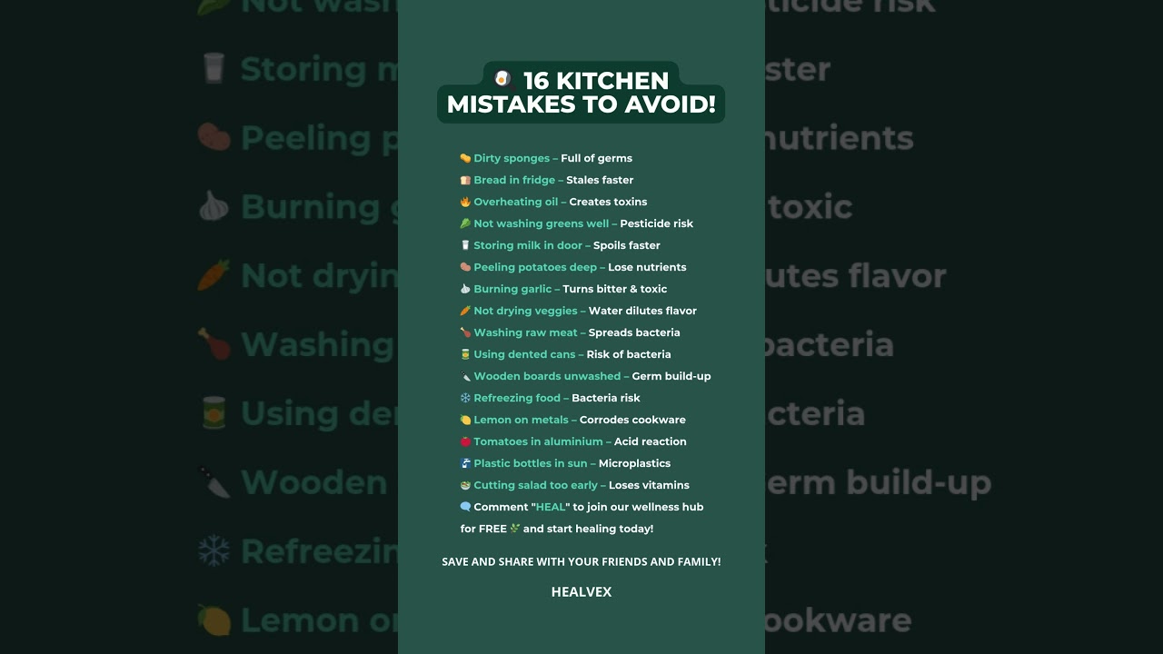 Are You Making These 16 Kitchen Mistakes? #wellnesstips #healthyliving #nutritiontips