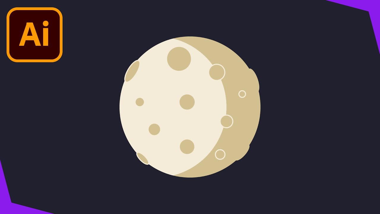 How To Draw The Moon In Adobe Illustrator | Outer Space Series