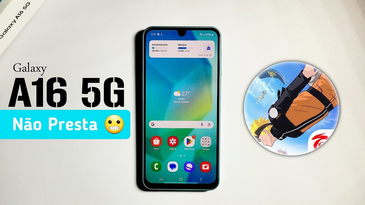 🌟Galaxy A16 5G 💣 Free Fire Bateria Câmera Emuladores Antutu Unboxing📦