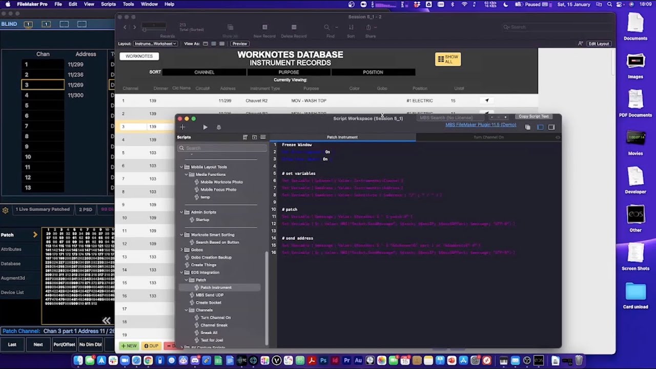 FileMaker for Stage Lighting 5.1 - Patching Eos Consoles