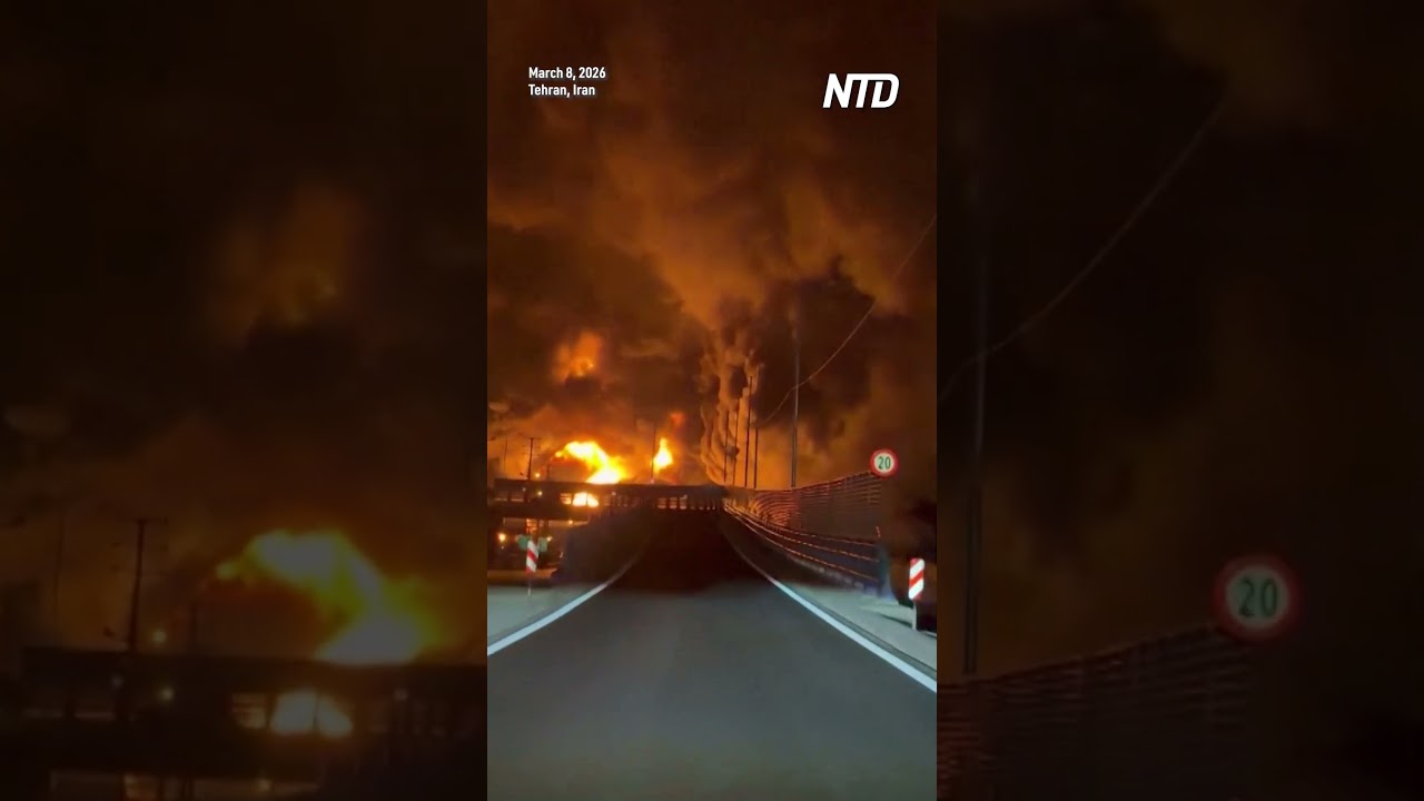 Huge Fire and Heavy Smoke Billows From Tehran's Aqdasieh Fuel Depot