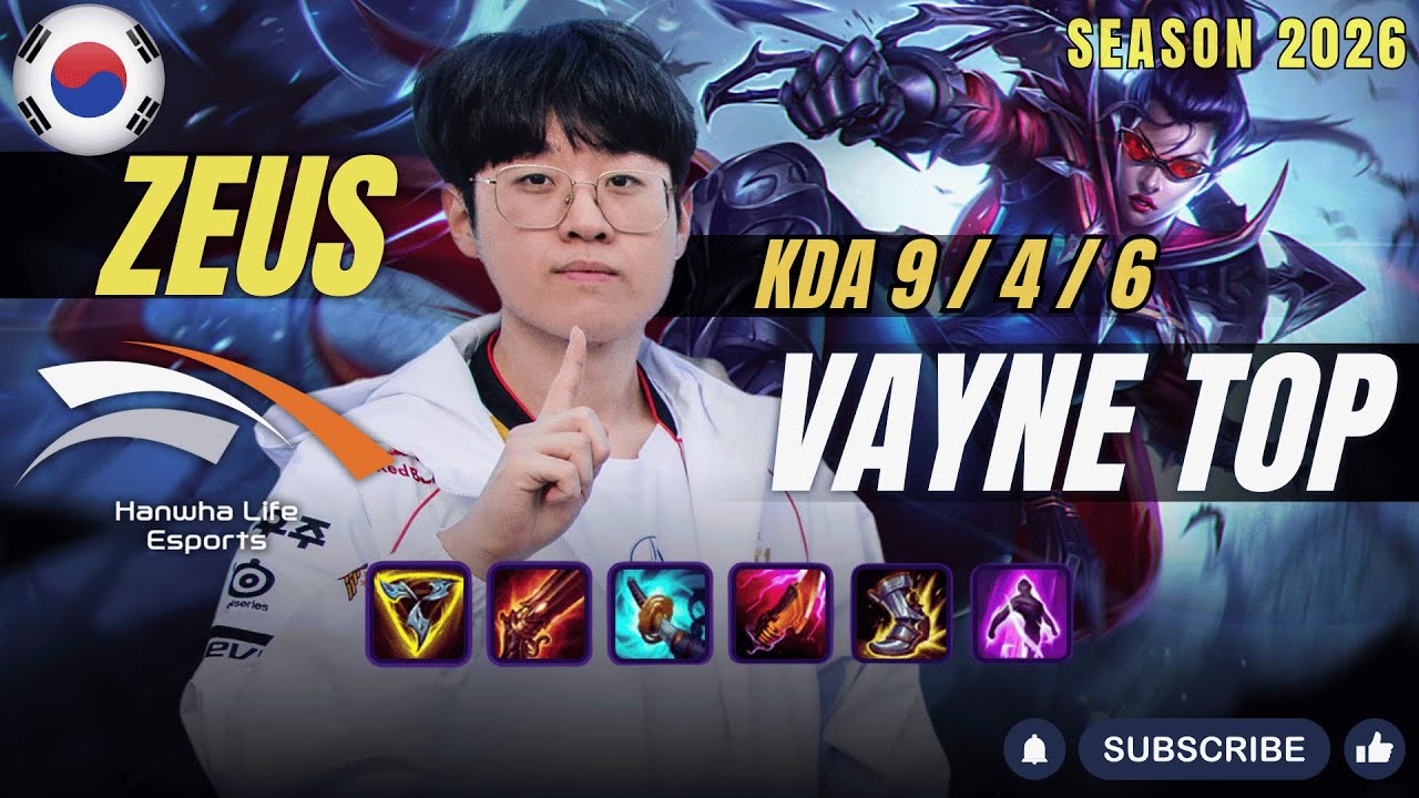 HLE Zeus VAYNE vs K'SANTE Top - Patch 26.1 KR Ranked | lolrec