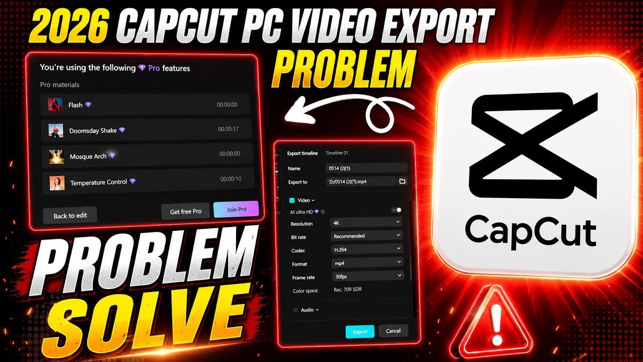 Capcut PC Video Export Problem Fix
